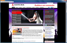 Screenshot van de website van Gotcha