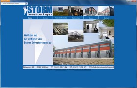 Screenshot van de website van Storm Investeringen