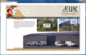 Screenshot van de website van Bouwbedrijf van Eijk