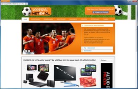 Screenshot van de website van VoorspelHetEK.nl